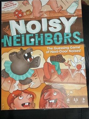 Mattel Noisy Neighbors Board Game - Teal, Orange, Brown